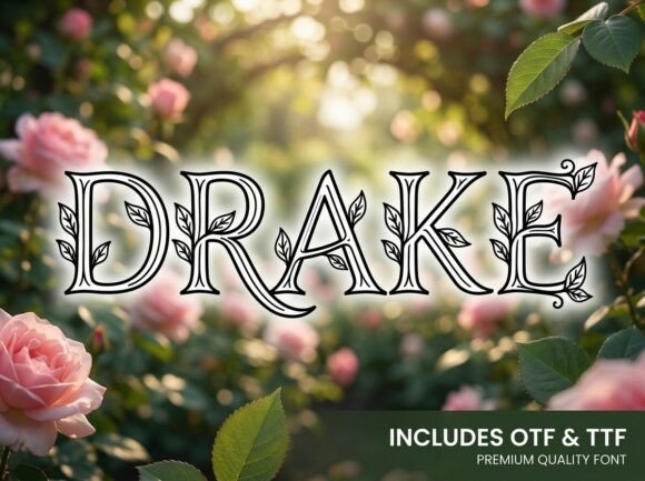 Drake: The Botanical Display Font for Lush Branding