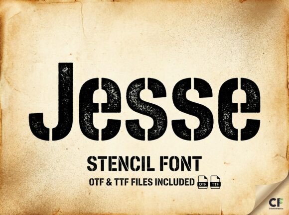 Jesse: The Industrial Stencil Font with Gritty Authority
