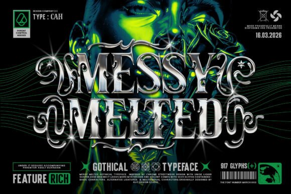 Messy Melted: Liquid Chrome Meets Gothic Edge